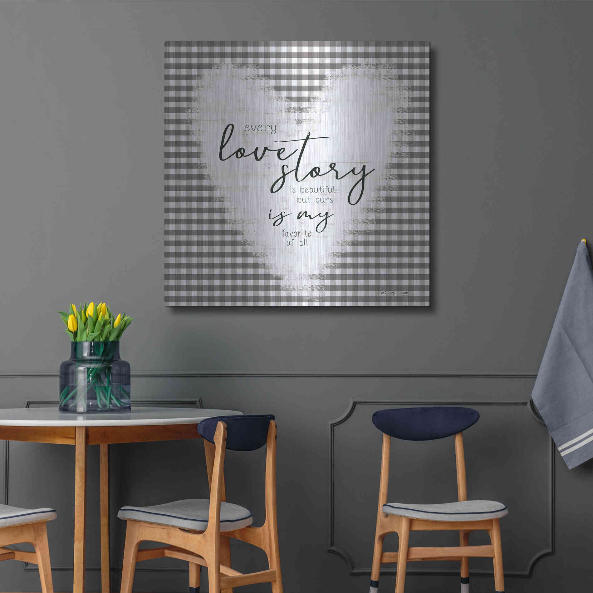 Luxe Metal Art 'Love Story' by Cindy Jacobs, Metal Wall Art,36x36
