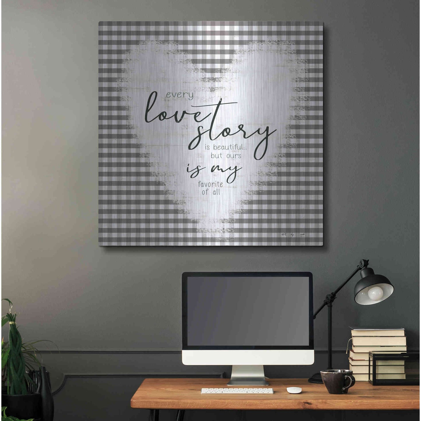 Luxe Metal Art 'Love Story' by Cindy Jacobs, Metal Wall Art,36x36