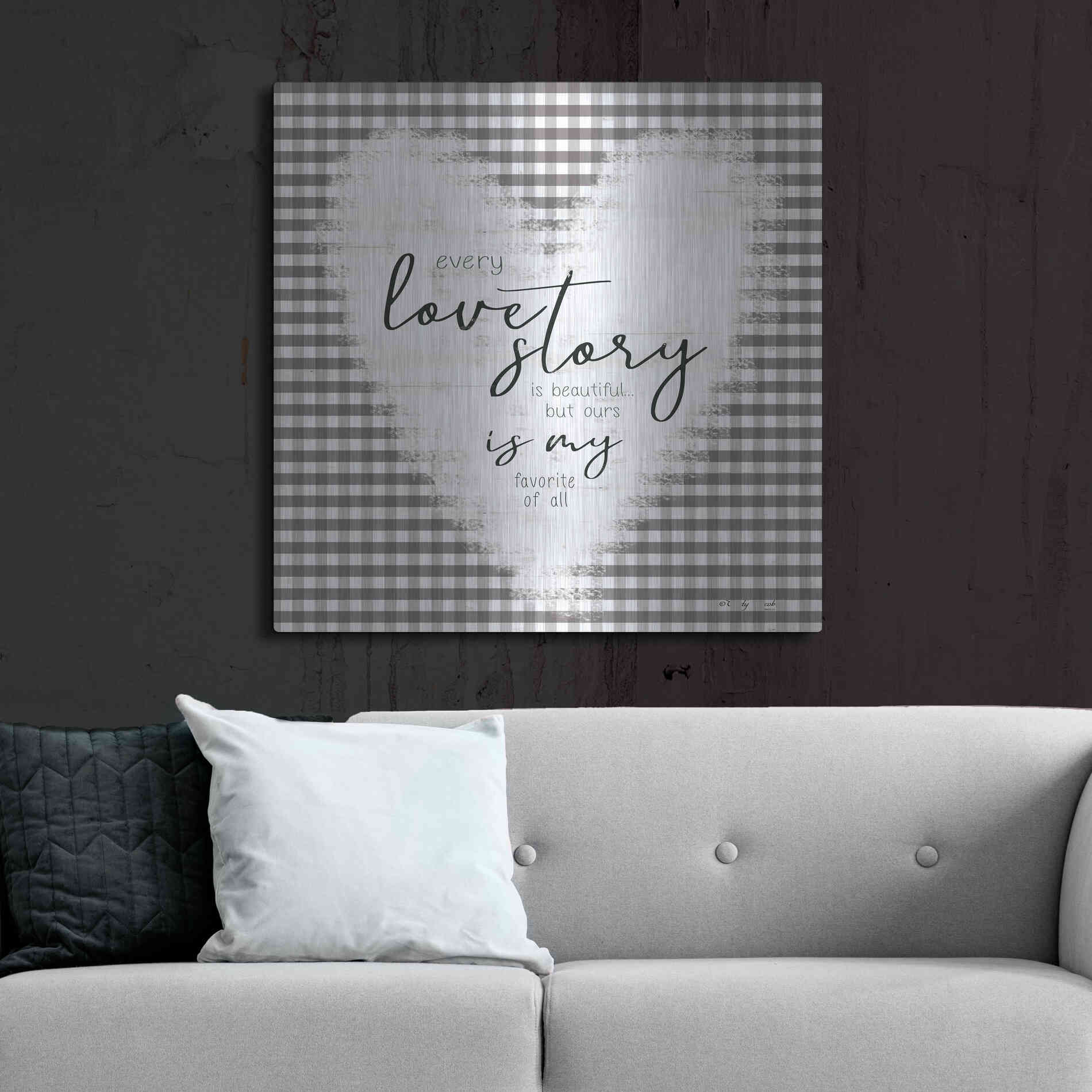 Luxe Metal Art 'Love Story' by Cindy Jacobs, Metal Wall Art,36x36