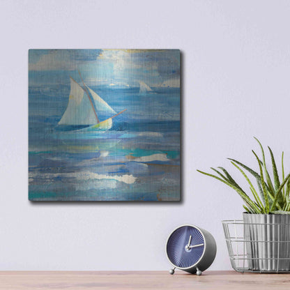 Luxe Metal Art 'Ocean Sail V.2 Sq' by Albena Hristova, Metal Wall Art,12x12