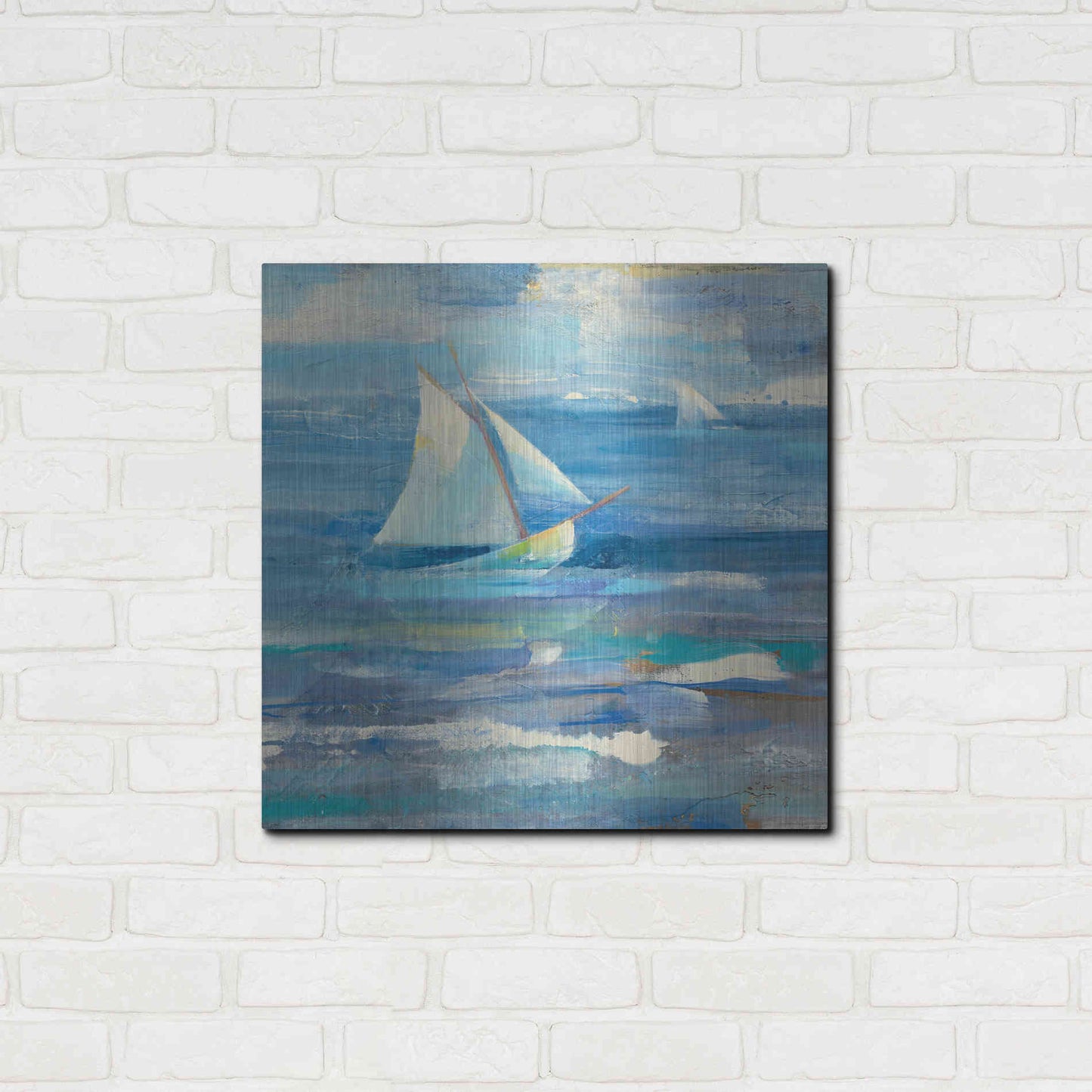 Luxe Metal Art 'Ocean Sail V.2 Sq' by Albena Hristova, Metal Wall Art,24x24