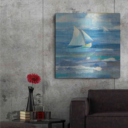 Luxe Metal Art 'Ocean Sail V.2 Sq' by Albena Hristova, Metal Wall Art,36x36