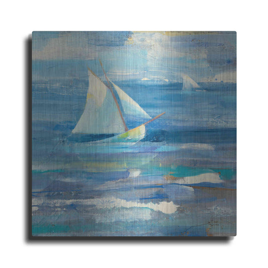 Luxe Metal Art 'Ocean Sail V.2 Sq' by Albena Hristova, Metal Wall Art