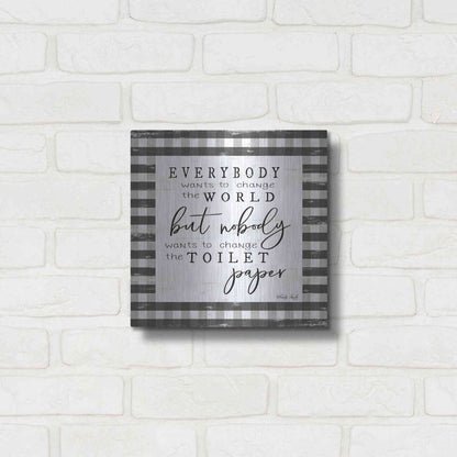 Luxe Metal Art 'Everybody Wants to Change the World' by Cindy Jacobs, Metal Wall Art,12x12