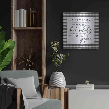 Luxe Metal Art 'Everybody Wants to Change the World' by Cindy Jacobs, Metal Wall Art,24x24