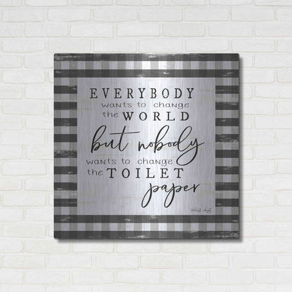 Luxe Metal Art 'Everybody Wants to Change the World' by Cindy Jacobs, Metal Wall Art,36x36