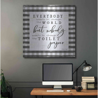 Luxe Metal Art 'Everybody Wants to Change the World' by Cindy Jacobs, Metal Wall Art,36x36