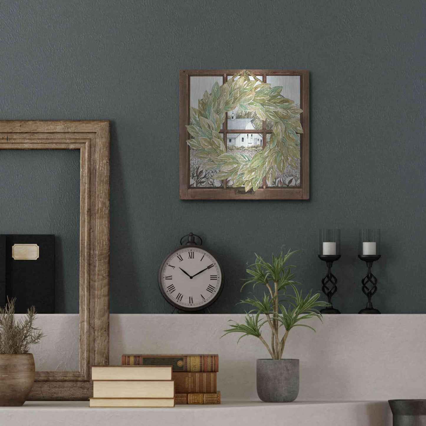 Luxe Metal Art 'Country Windowpane' by Cindy Jacobs, Metal Wall Art,12x12