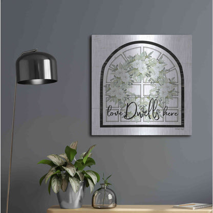 Luxe Metal Art 'Love Dwells Here' by Cindy Jacobs, Metal Wall Art,24x24