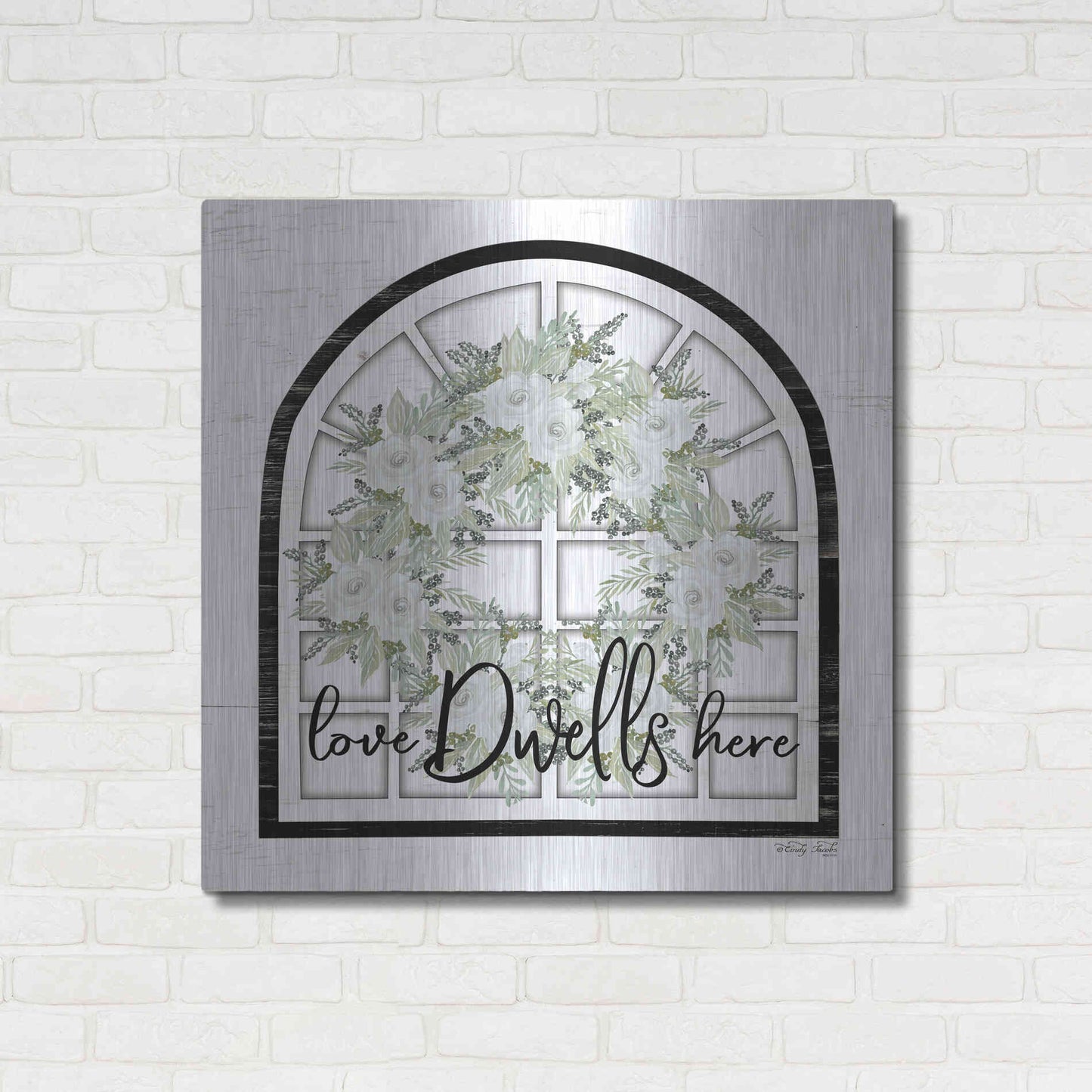 Luxe Metal Art 'Love Dwells Here' by Cindy Jacobs, Metal Wall Art,36x36