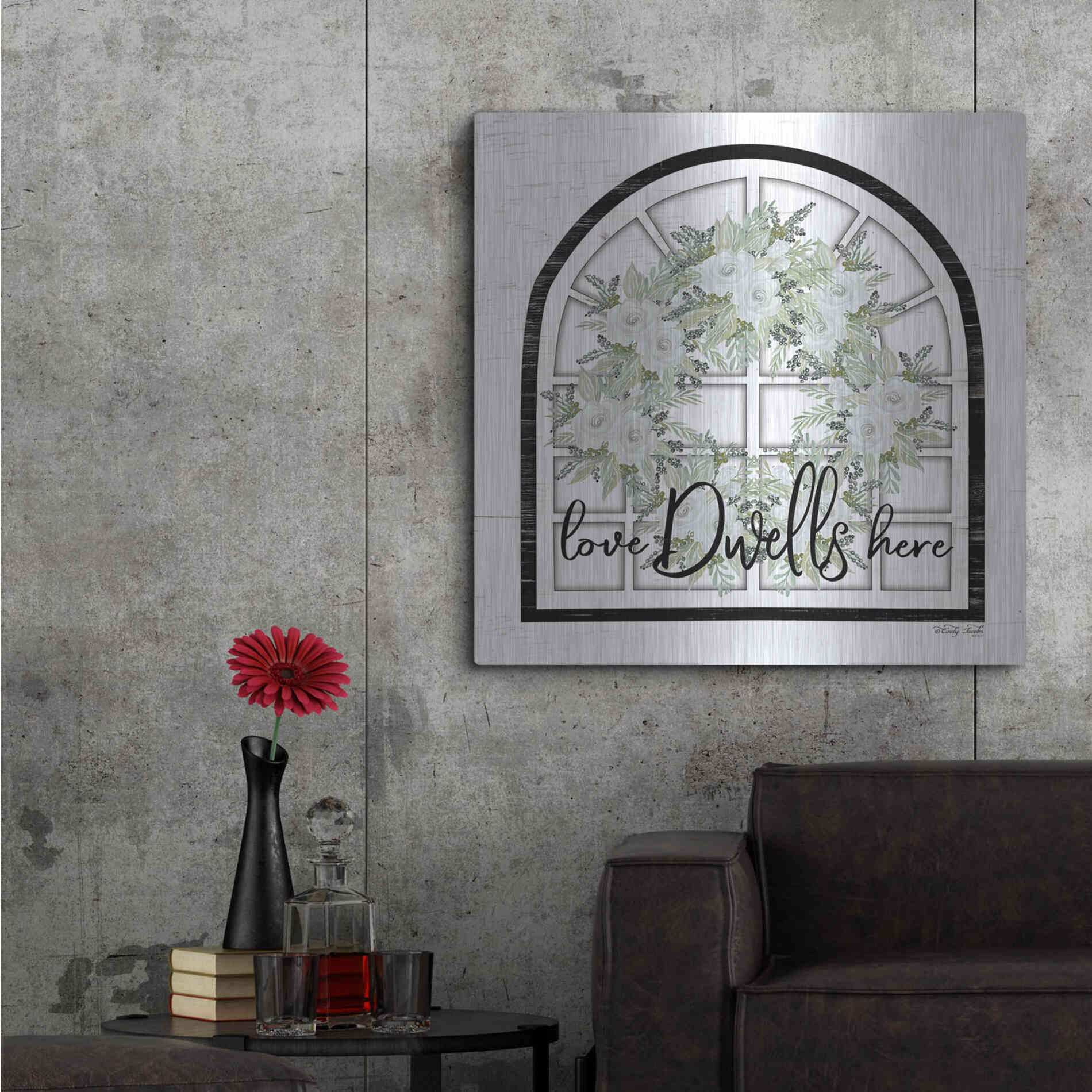 Luxe Metal Art 'Love Dwells Here' by Cindy Jacobs, Metal Wall Art,36x36