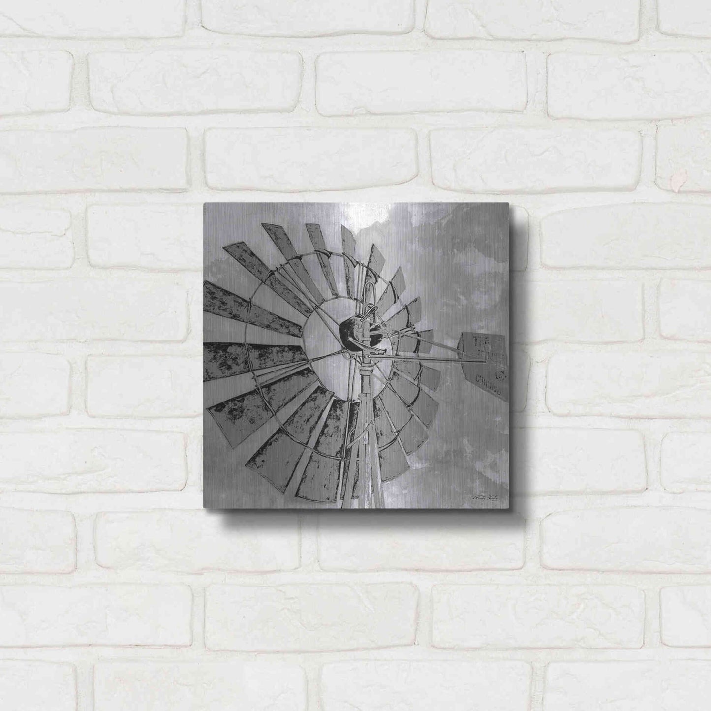 Luxe Metal Art 'Windmill Rotor' by Cindy Jacobs, Metal Wall Art,12x12