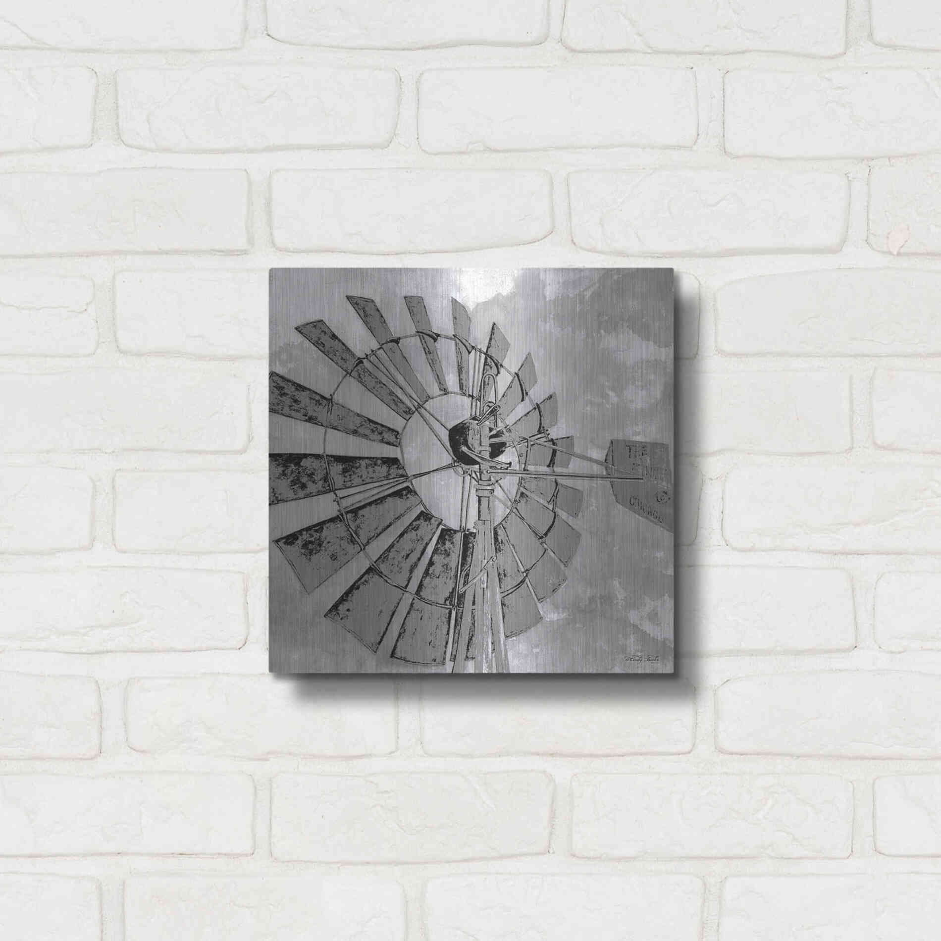 Luxe Metal Art 'Windmill Rotor' by Cindy Jacobs, Metal Wall Art,12x12