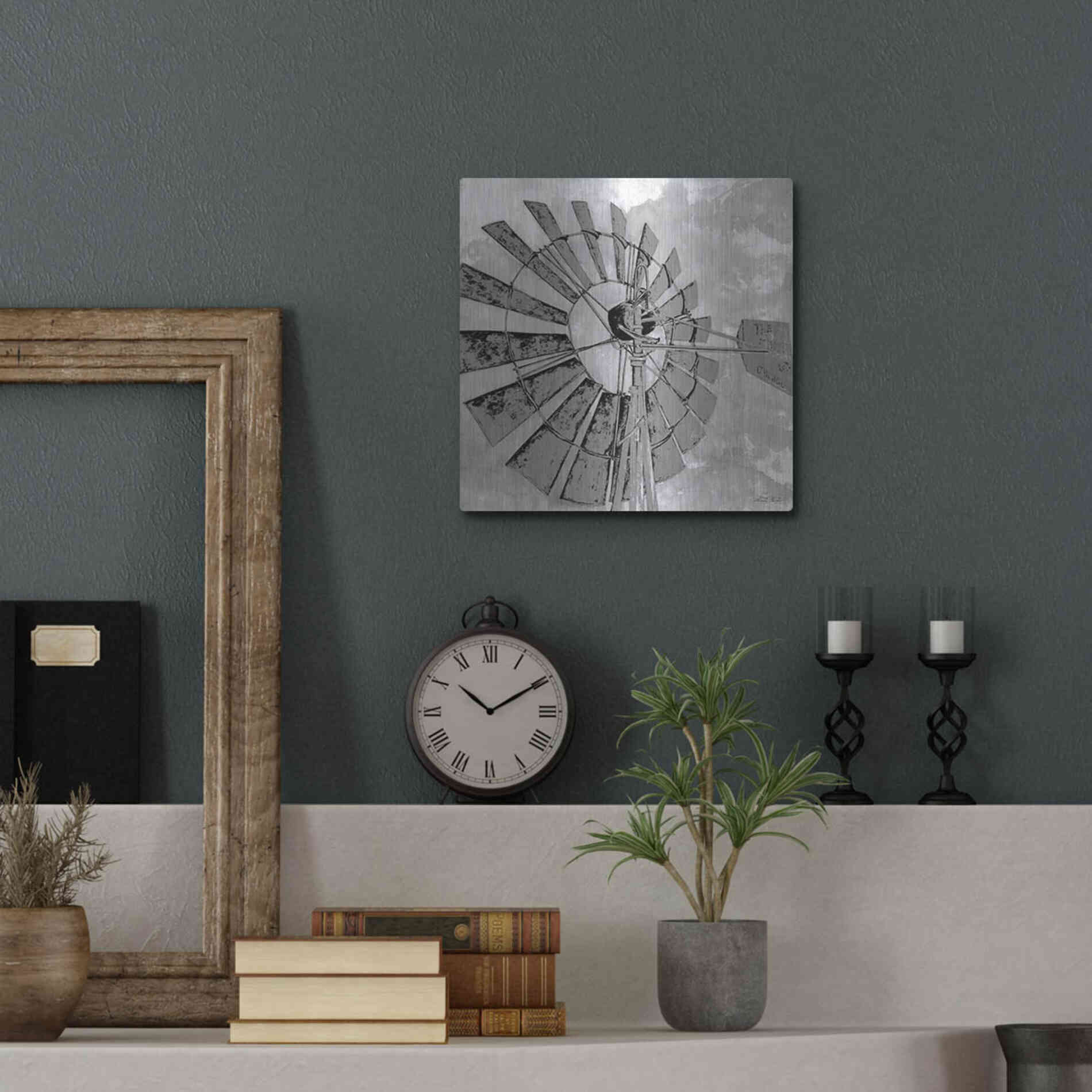 Luxe Metal Art 'Windmill Rotor' by Cindy Jacobs, Metal Wall Art,12x12
