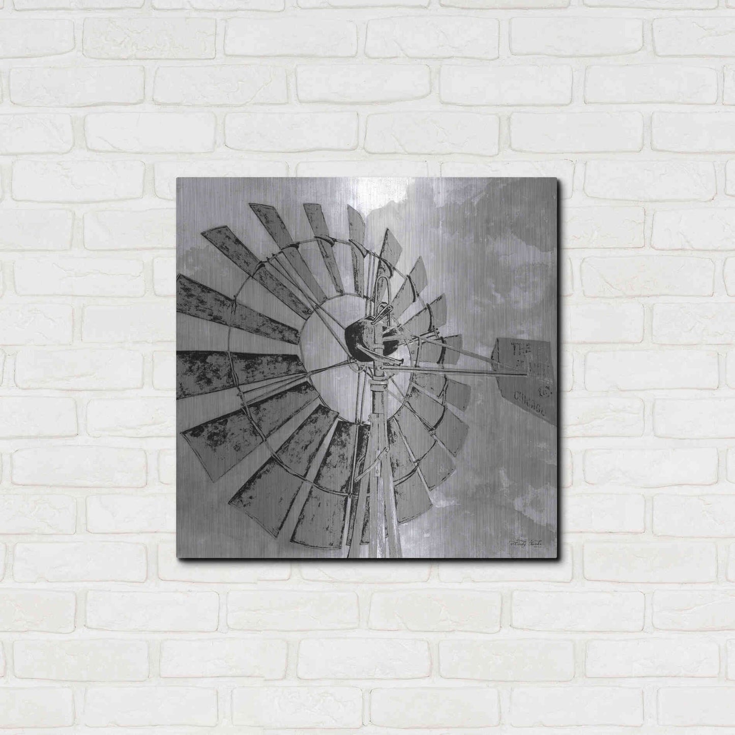 Luxe Metal Art 'Windmill Rotor' by Cindy Jacobs, Metal Wall Art,24x24