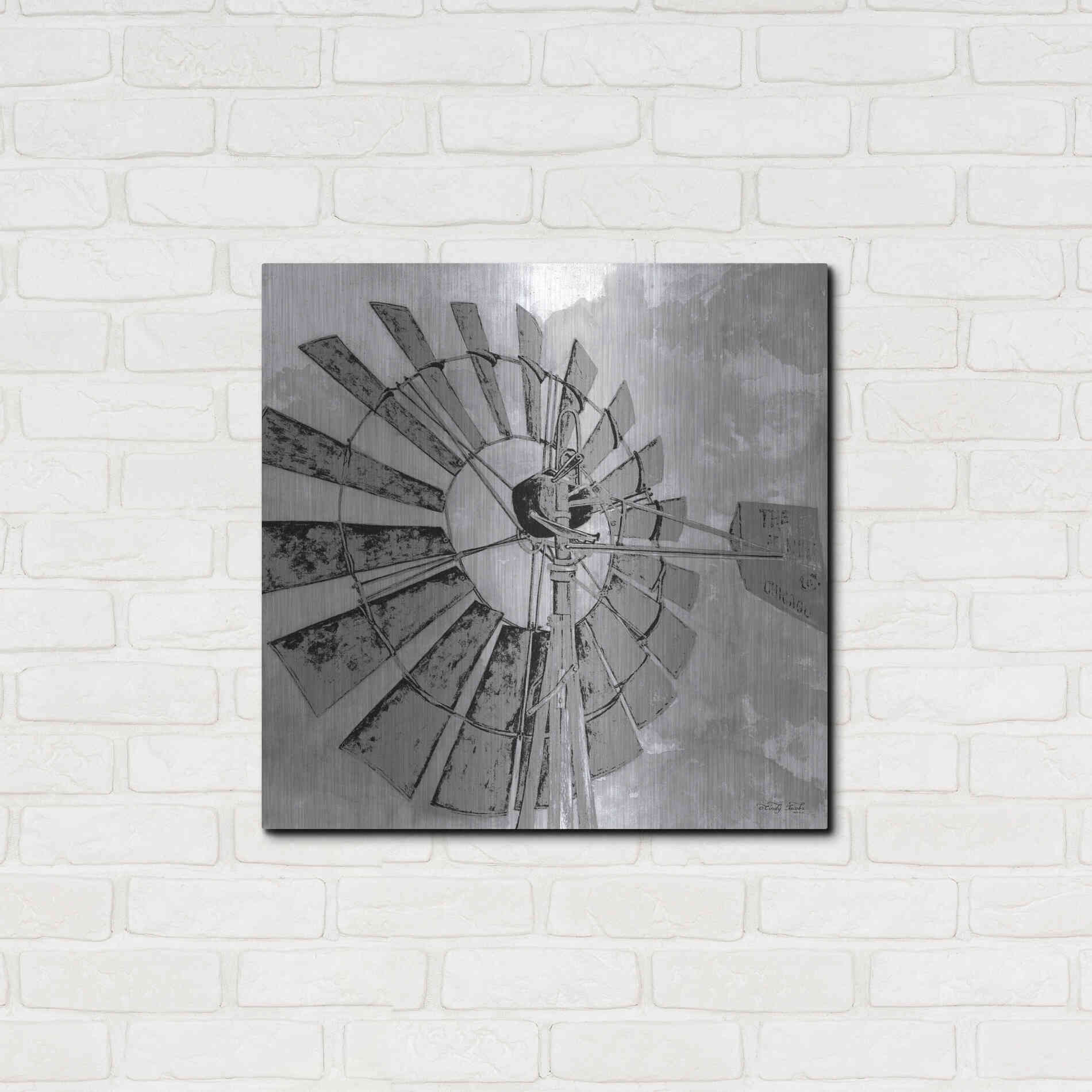 Luxe Metal Art 'Windmill Rotor' by Cindy Jacobs, Metal Wall Art,24x24