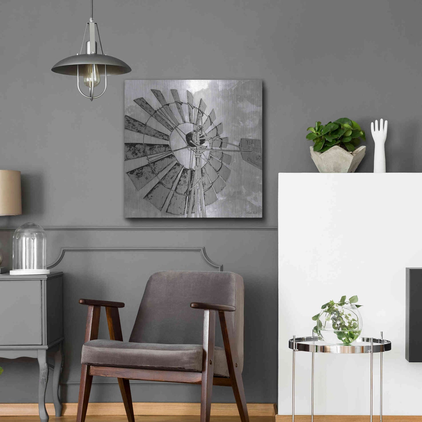 Luxe Metal Art 'Windmill Rotor' by Cindy Jacobs, Metal Wall Art,24x24