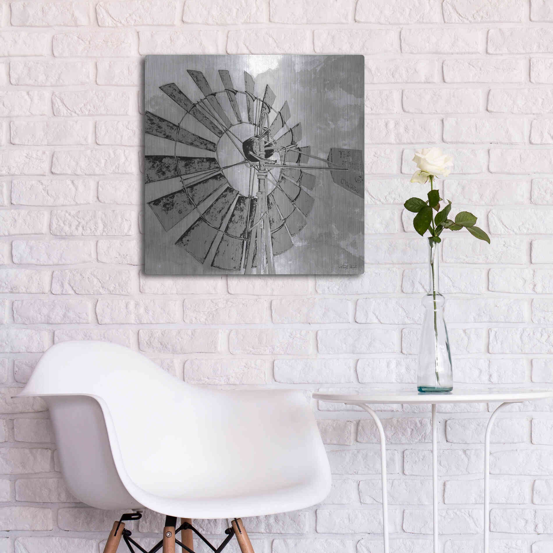 Luxe Metal Art 'Windmill Rotor' by Cindy Jacobs, Metal Wall Art,24x24