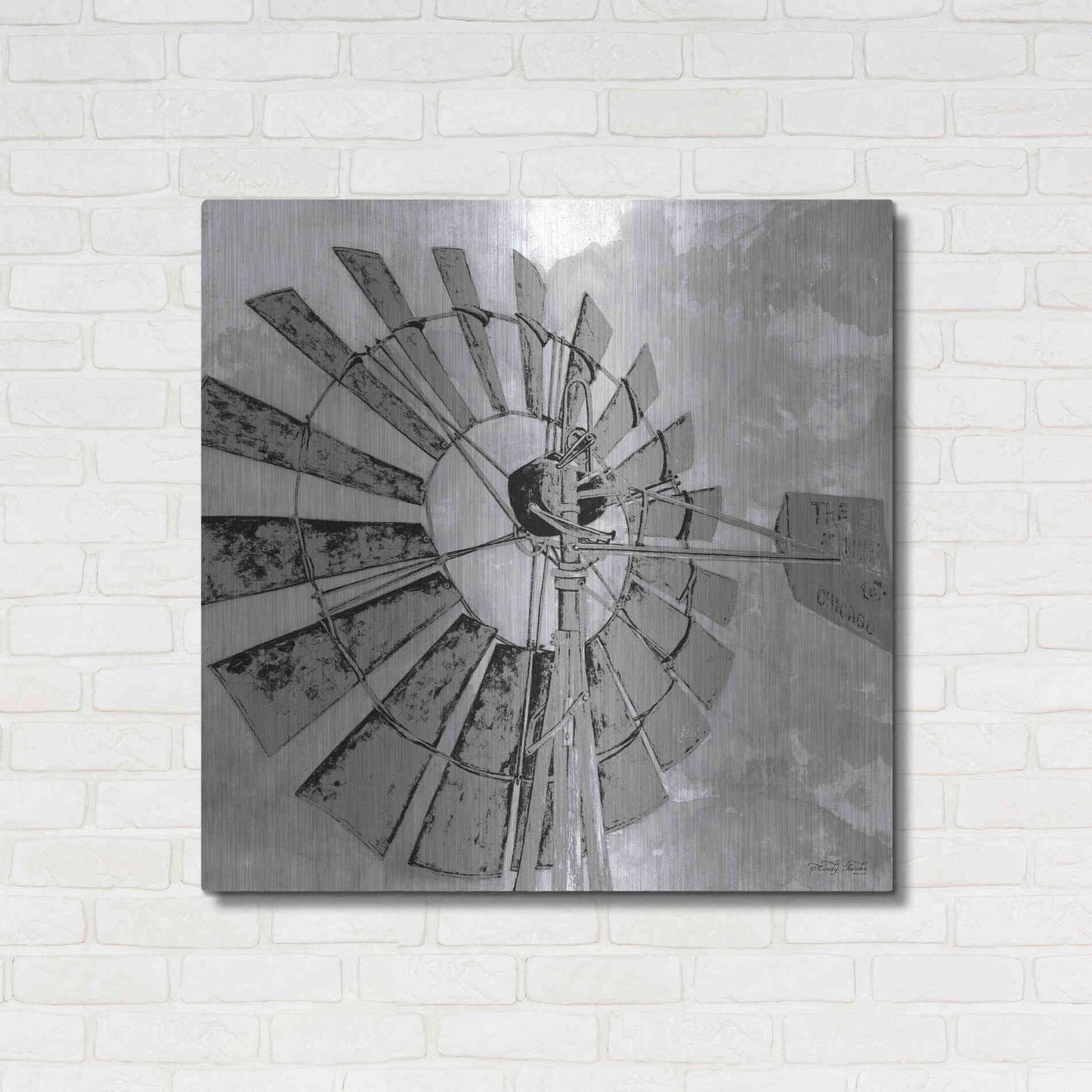 Luxe Metal Art 'Windmill Rotor' by Cindy Jacobs, Metal Wall Art,36x36