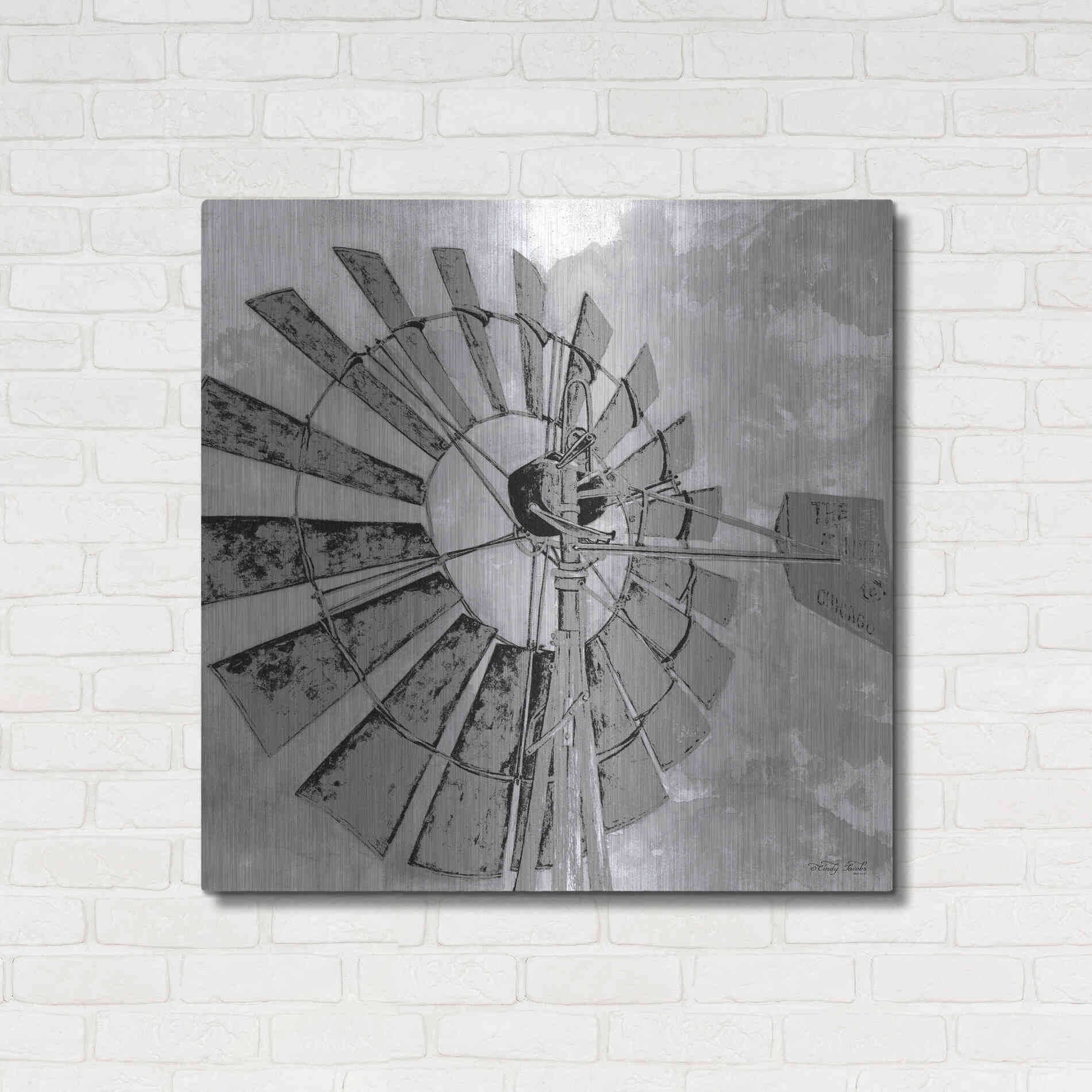 Luxe Metal Art 'Windmill Rotor' by Cindy Jacobs, Metal Wall Art,36x36