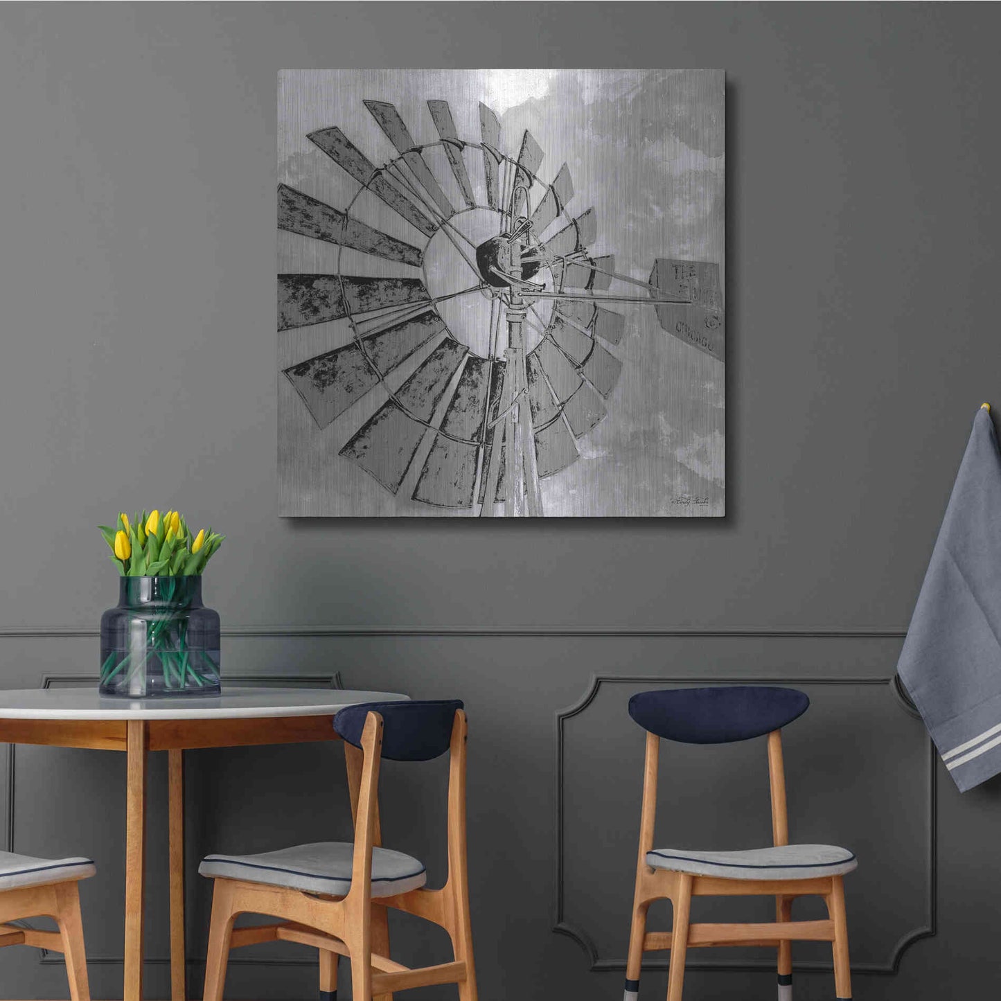 Luxe Metal Art 'Windmill Rotor' by Cindy Jacobs, Metal Wall Art,36x36