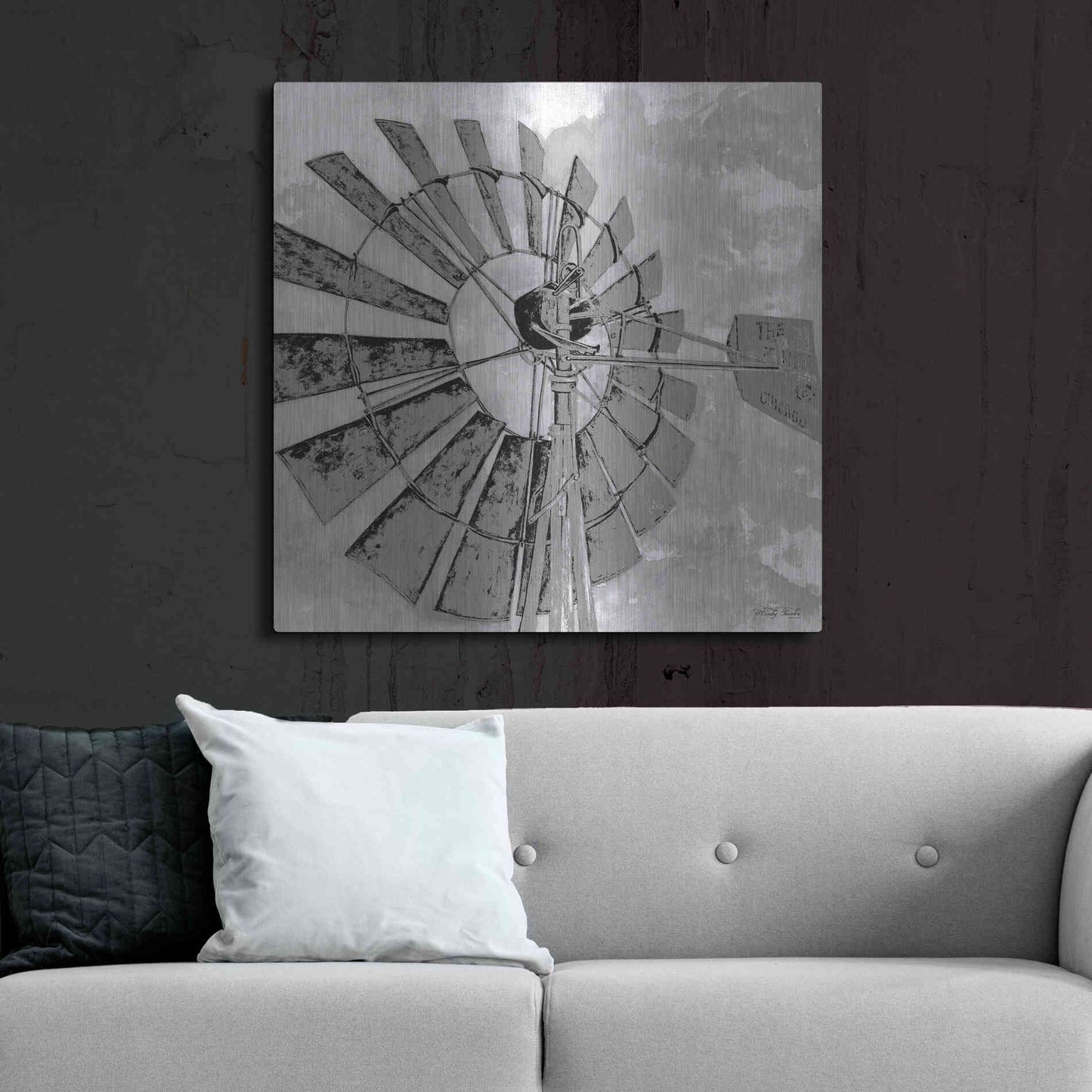 Luxe Metal Art 'Windmill Rotor' by Cindy Jacobs, Metal Wall Art,36x36