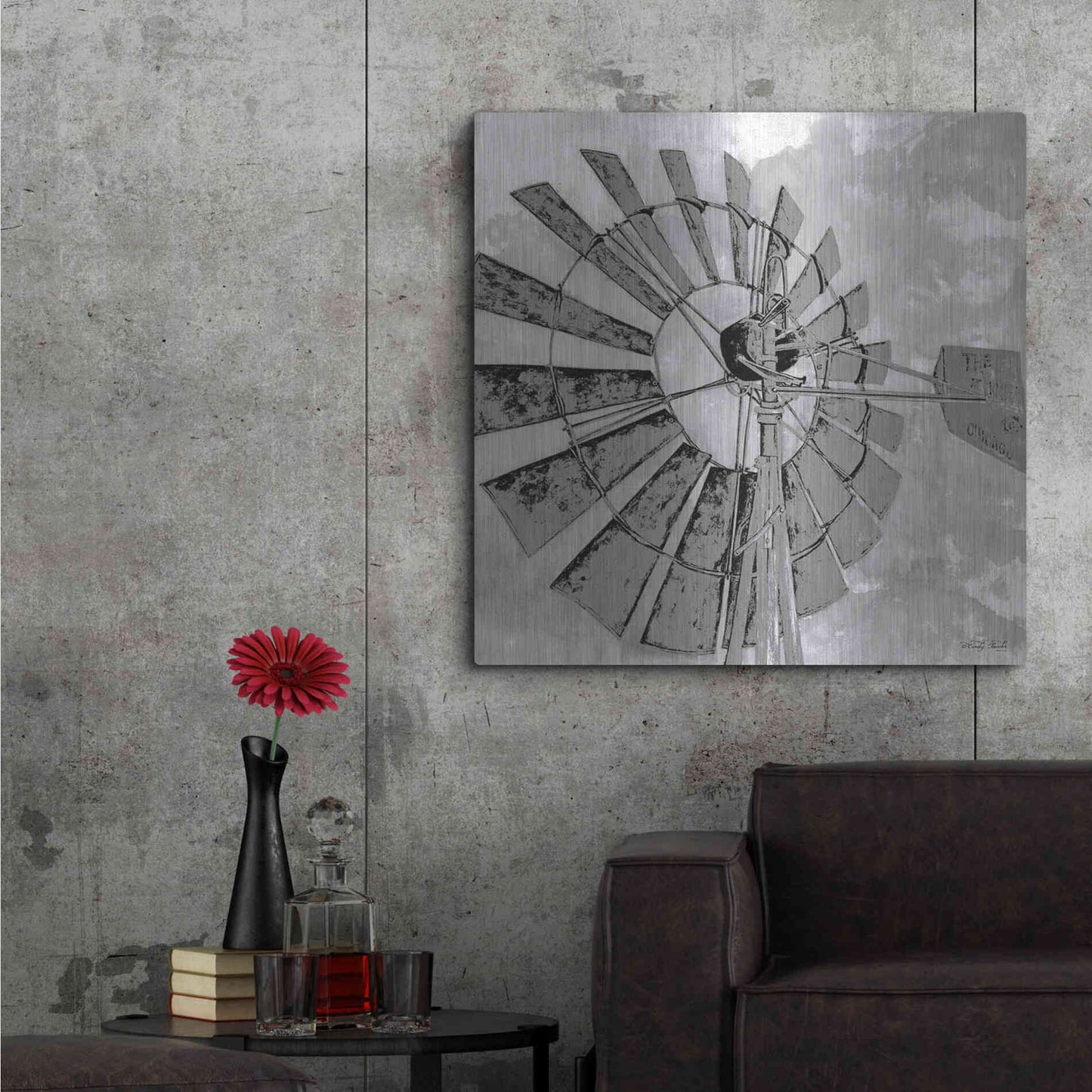 Luxe Metal Art 'Windmill Rotor' by Cindy Jacobs, Metal Wall Art,36x36