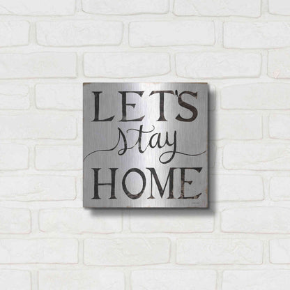 Luxe Metal Art 'Let's Stay Home I' by Cindy Jacobs, Metal Wall Art,12x12