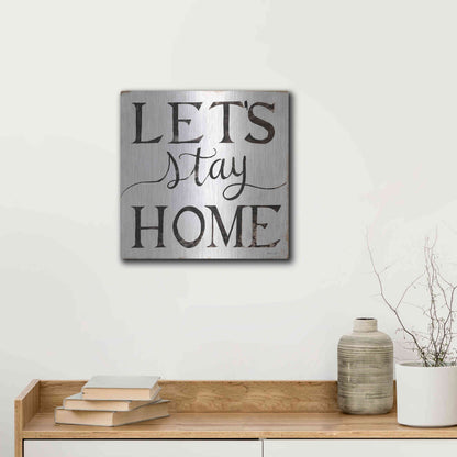 Luxe Metal Art 'Let's Stay Home I' by Cindy Jacobs, Metal Wall Art,12x12