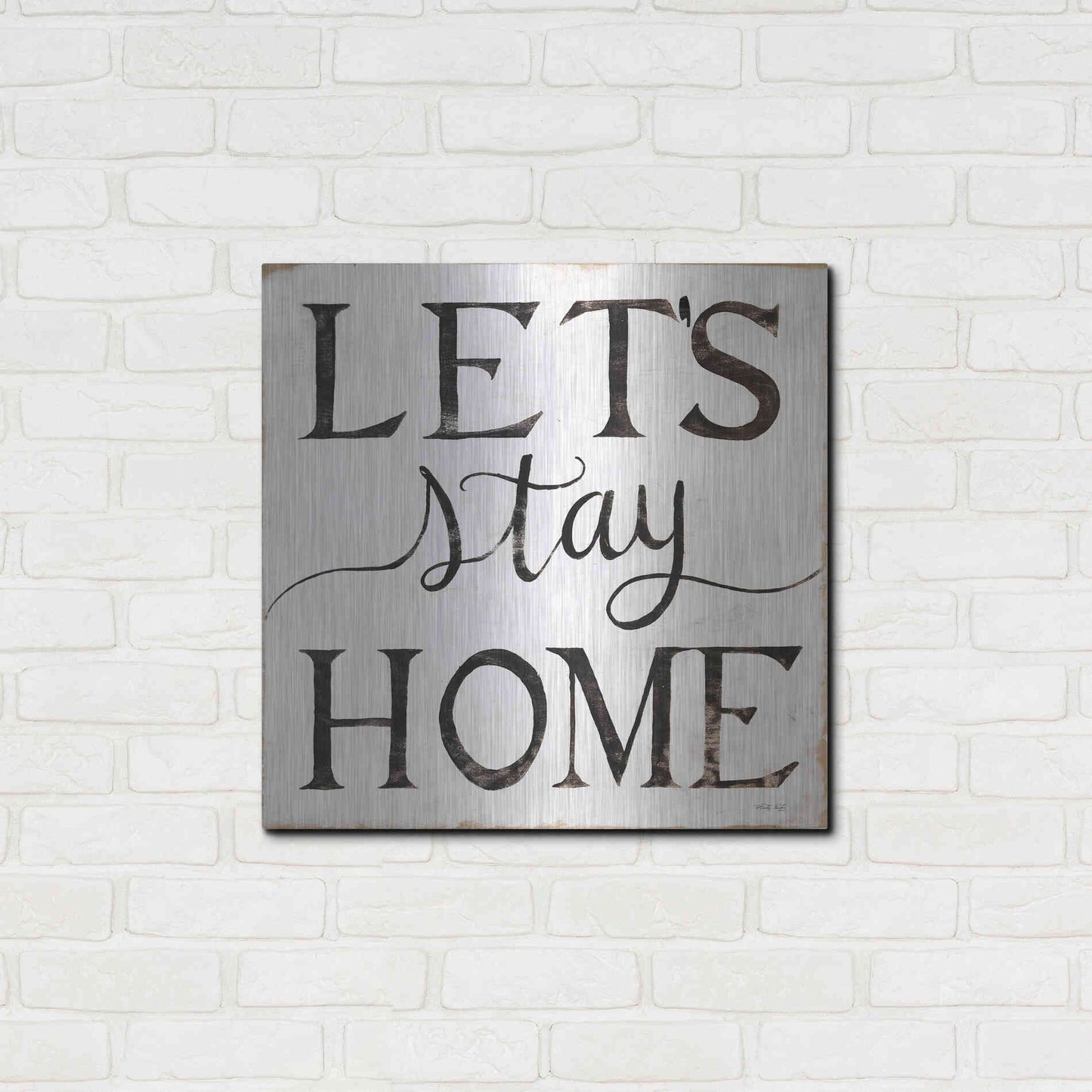 Luxe Metal Art 'Let's Stay Home I' by Cindy Jacobs, Metal Wall Art,24x24