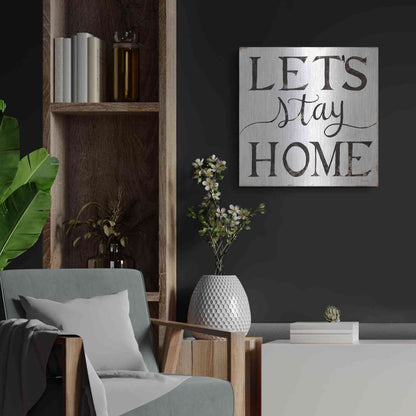 Luxe Metal Art 'Let's Stay Home I' by Cindy Jacobs, Metal Wall Art,24x24