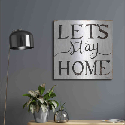 Luxe Metal Art 'Let's Stay Home I' by Cindy Jacobs, Metal Wall Art,24x24