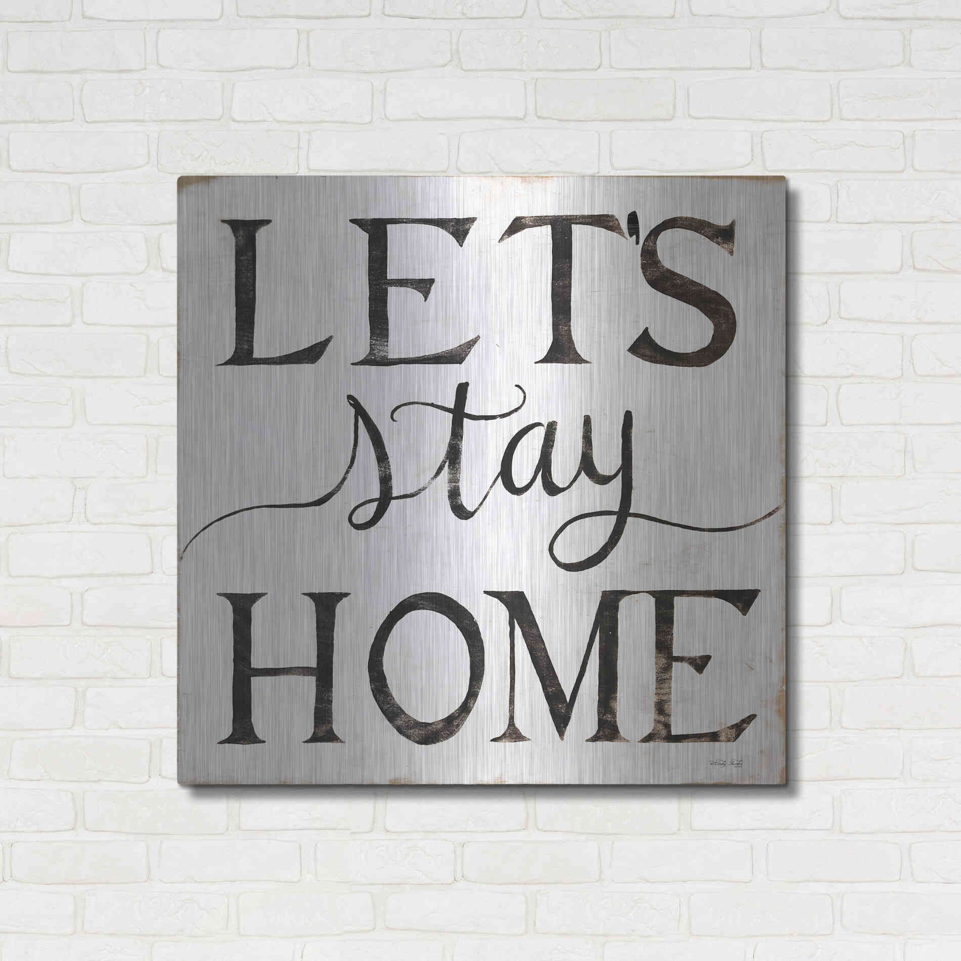 Luxe Metal Art 'Let's Stay Home I' by Cindy Jacobs, Metal Wall Art,36x36