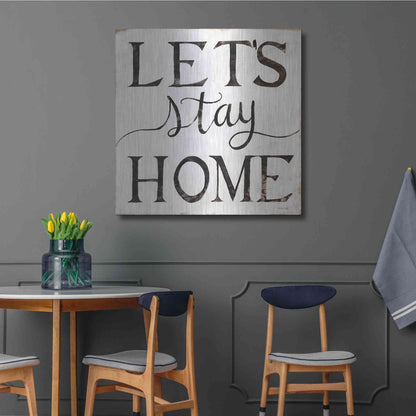 Luxe Metal Art 'Let's Stay Home I' by Cindy Jacobs, Metal Wall Art,36x36
