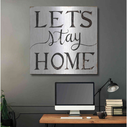 Luxe Metal Art 'Let's Stay Home I' by Cindy Jacobs, Metal Wall Art,36x36