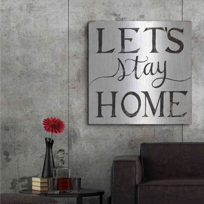 Luxe Metal Art 'Let's Stay Home I' by Cindy Jacobs, Metal Wall Art,36x36