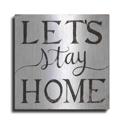 Luxe Metal Art 'Let's Stay Home I' by Cindy Jacobs, Metal Wall Art