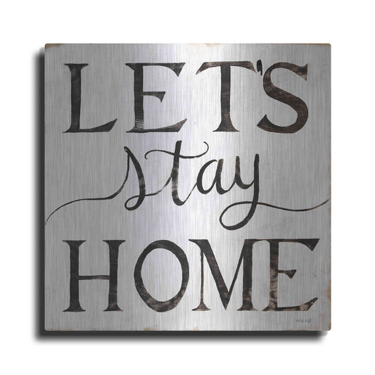 Luxe Metal Art 'Let's Stay Home I' by Cindy Jacobs, Metal Wall Art