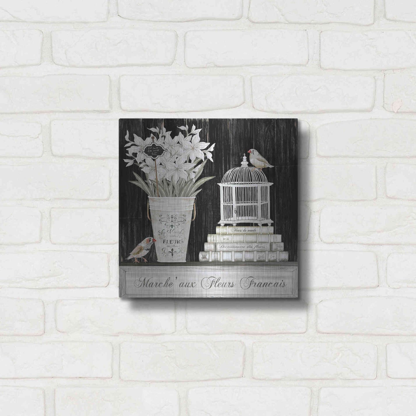 Luxe Metal Art 'Amaryllis Still Life' by Cindy Jacobs, Metal Wall Art,12x12