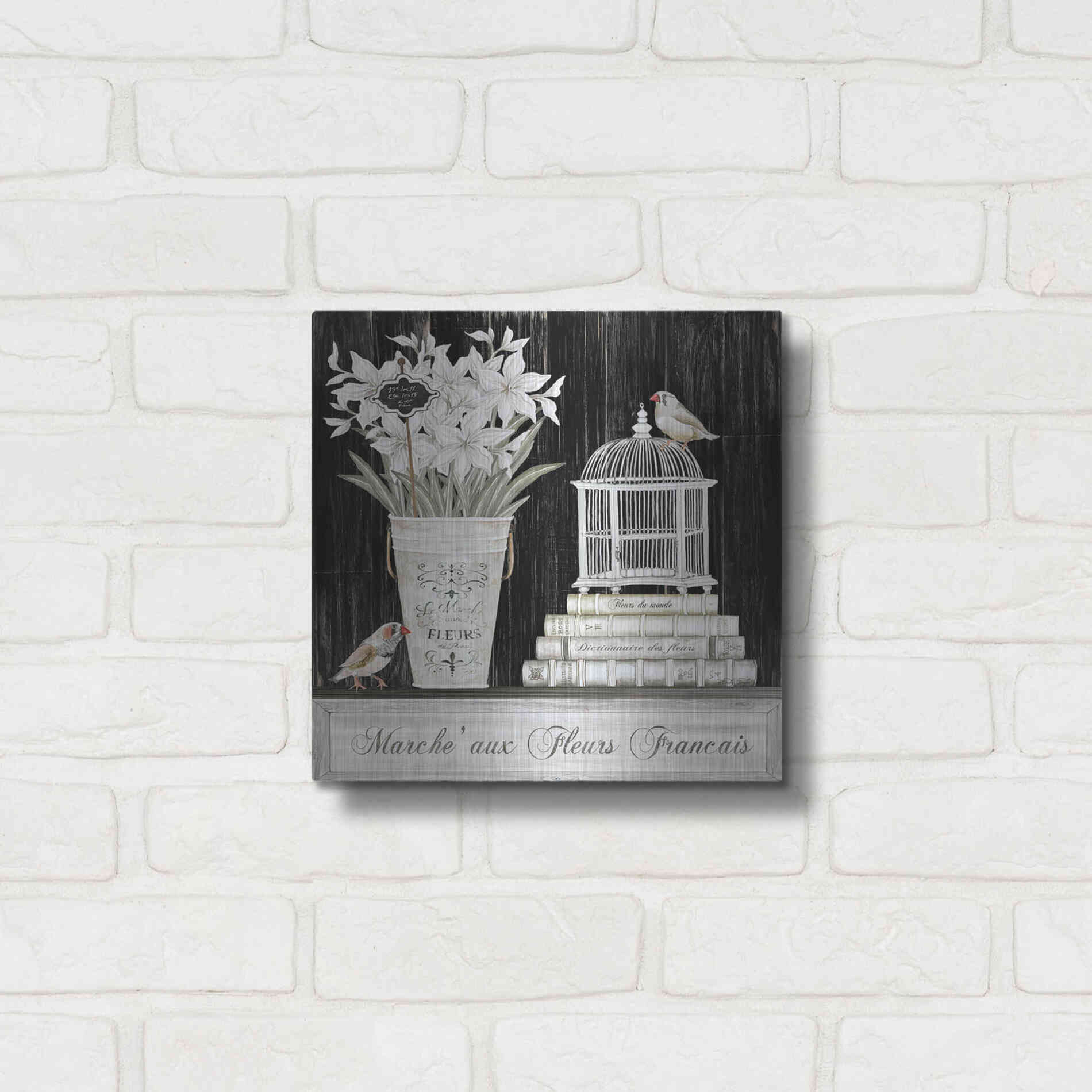 Luxe Metal Art 'Amaryllis Still Life' by Cindy Jacobs, Metal Wall Art,12x12