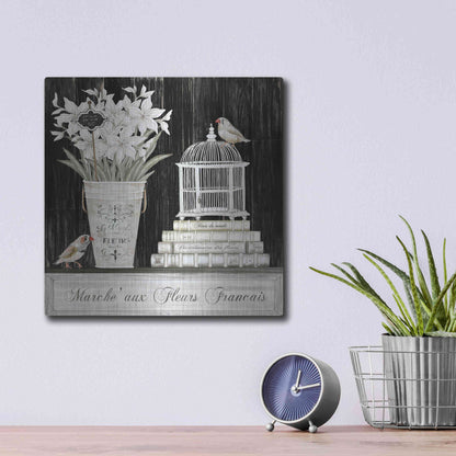 Luxe Metal Art 'Amaryllis Still Life' by Cindy Jacobs, Metal Wall Art,12x12