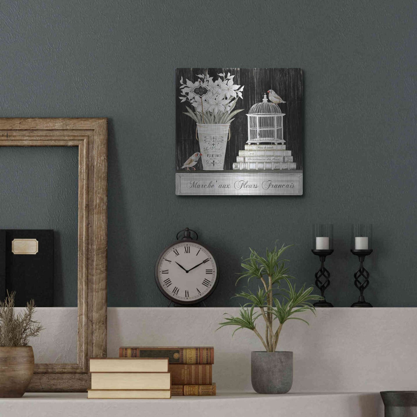 Luxe Metal Art 'Amaryllis Still Life' by Cindy Jacobs, Metal Wall Art,12x12