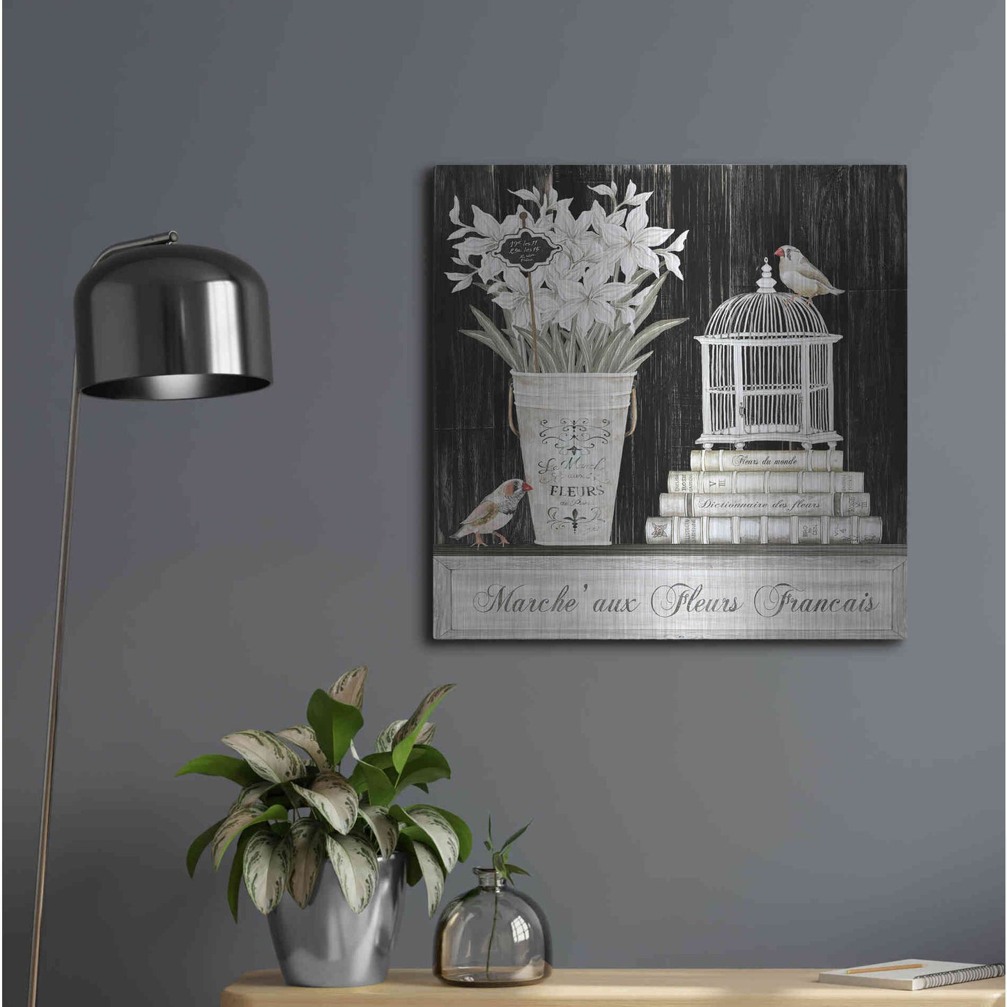 Luxe Metal Art 'Amaryllis Still Life' by Cindy Jacobs, Metal Wall Art,24x24