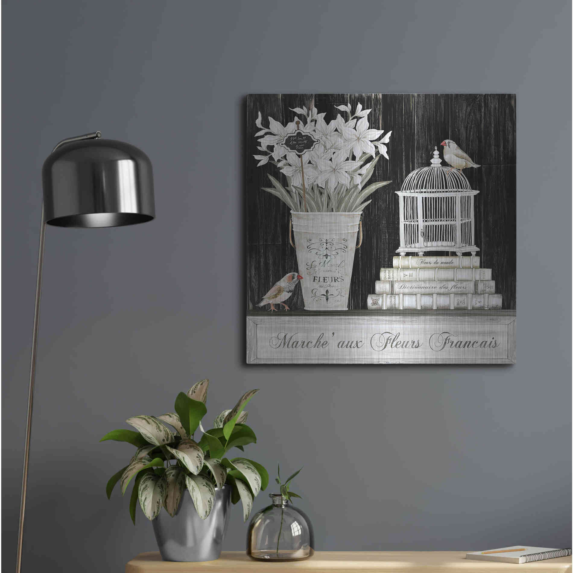 Luxe Metal Art 'Amaryllis Still Life' by Cindy Jacobs, Metal Wall Art,24x24