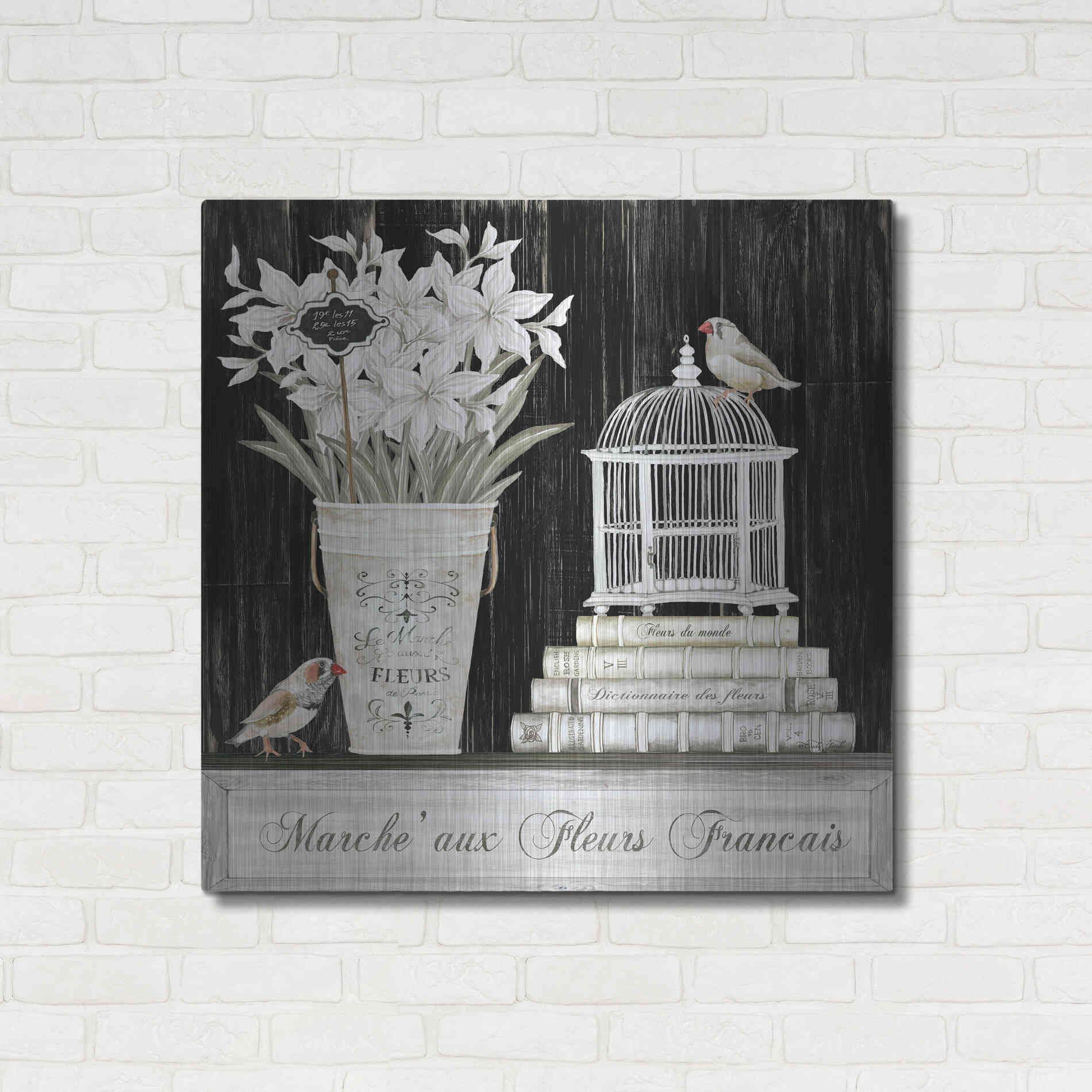 Luxe Metal Art 'Amaryllis Still Life' by Cindy Jacobs, Metal Wall Art,36x36