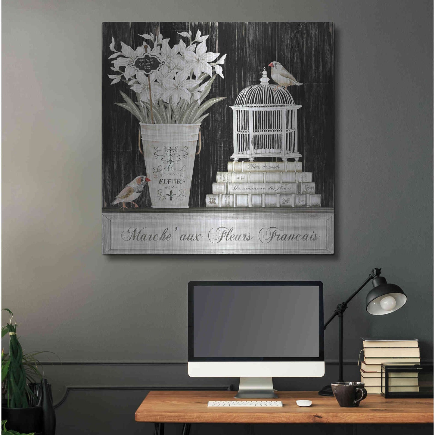 Luxe Metal Art 'Amaryllis Still Life' by Cindy Jacobs, Metal Wall Art,36x36