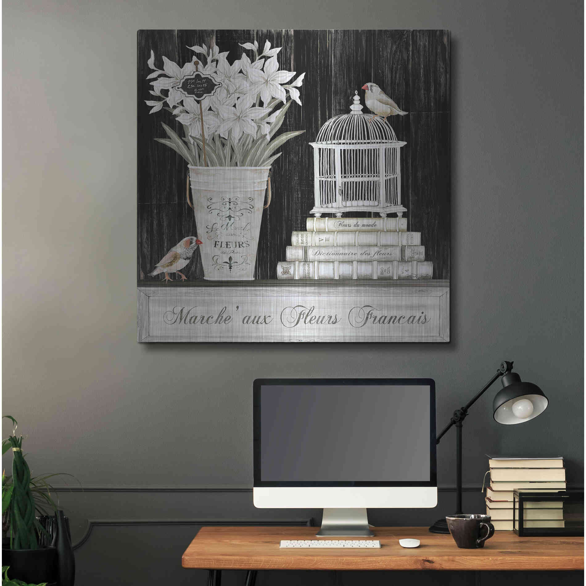 Luxe Metal Art 'Amaryllis Still Life' by Cindy Jacobs, Metal Wall Art,36x36