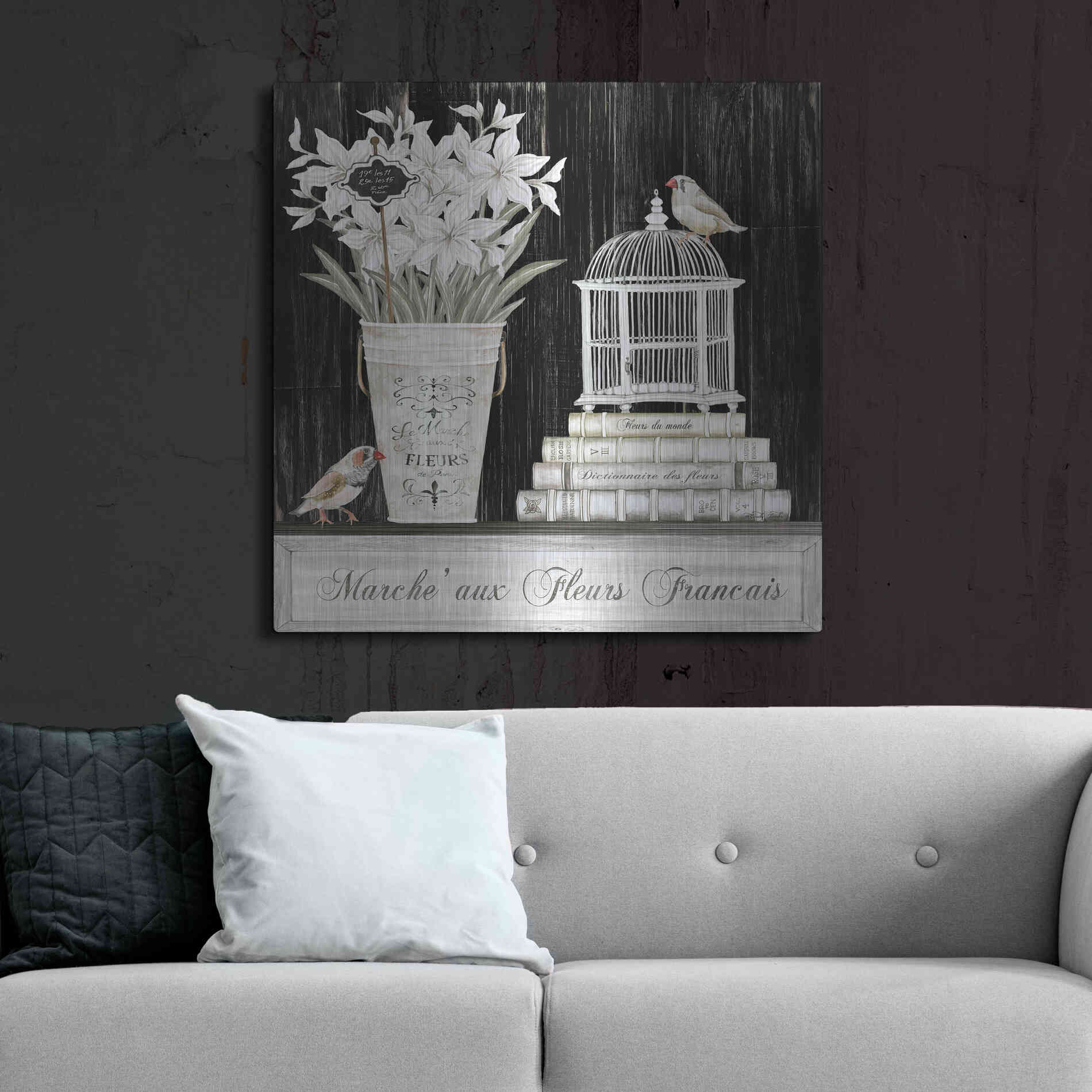 Luxe Metal Art 'Amaryllis Still Life' by Cindy Jacobs, Metal Wall Art,36x36