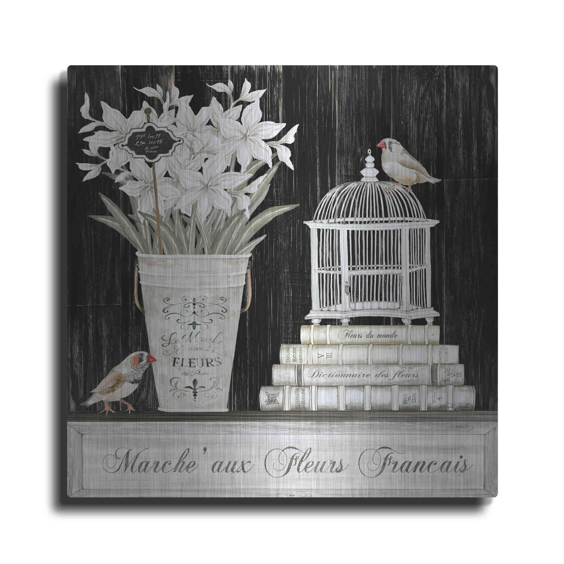 Luxe Metal Art 'Amaryllis Still Life' by Cindy Jacobs, Metal Wall Art