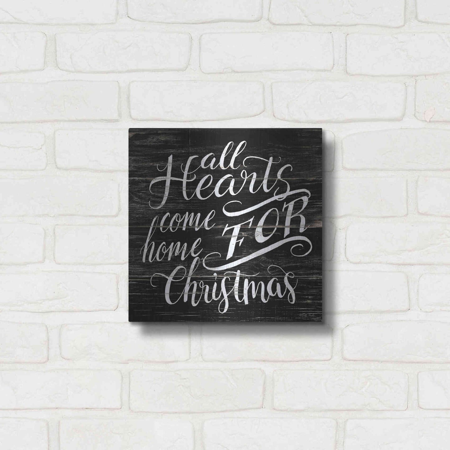 Luxe Metal Art 'Home For Christmas' by Cindy Jacobs, Metal Wall Art,12x12